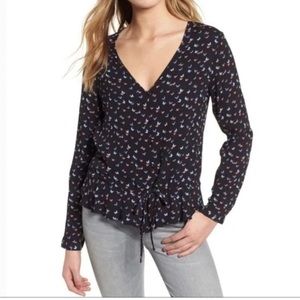 Rails | Beaux | Mariposa | butterfly | rayon | XS | vneck | blouse